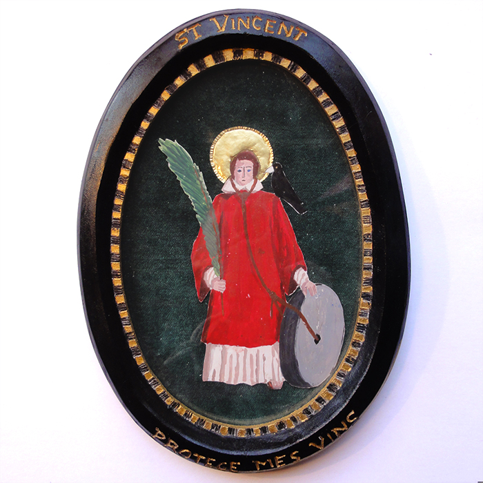 Ex-voto peinture Saint Vincent pour réussir le vin de noix et le vin de pêche martyr